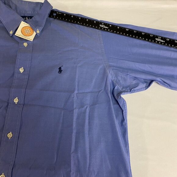 Ralph Lauren Yarmouth Shirt Men's 15 1/2 Blue Cotton Button Down  Long Sleeve - Picture 14 of 16